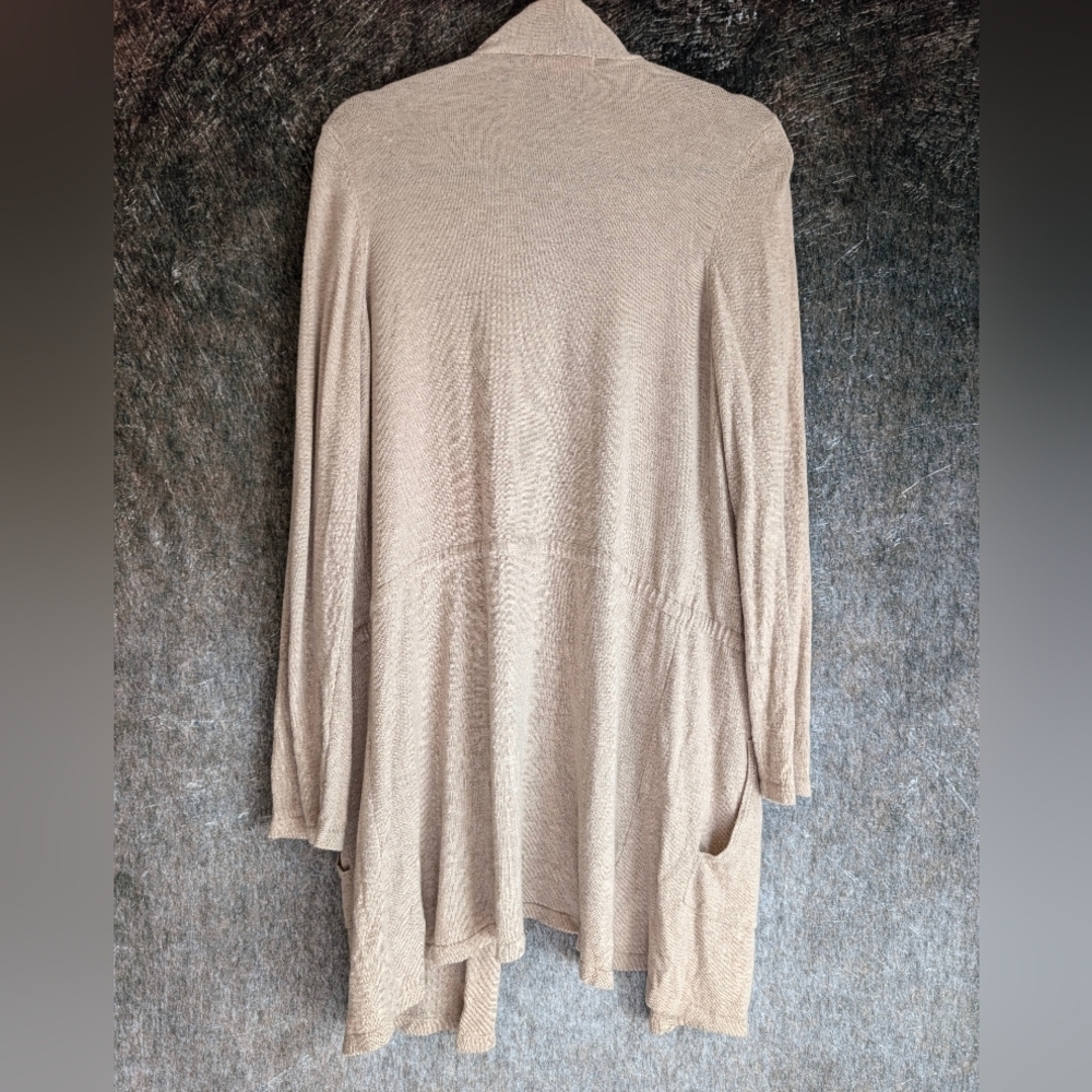 Neutral Long Open Cardigan - Picture 4 of 5